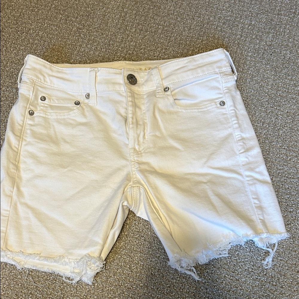 American Eagle white jean shorts